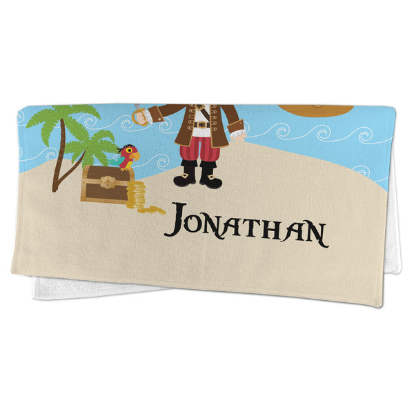 Pirate Scene Microfiber Dish Rag - FOLDED (half)