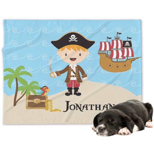 Custom Pirate Scene Dog Blanket - Large (Personalized)