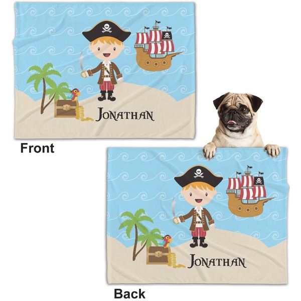 Pirate Scene Microfleece Dog Blanket - Regular - Front & Back