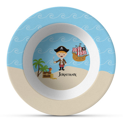 Pirate Scene Plastic Bowl - Microwave Safe - Composite Polymer (Personalized)