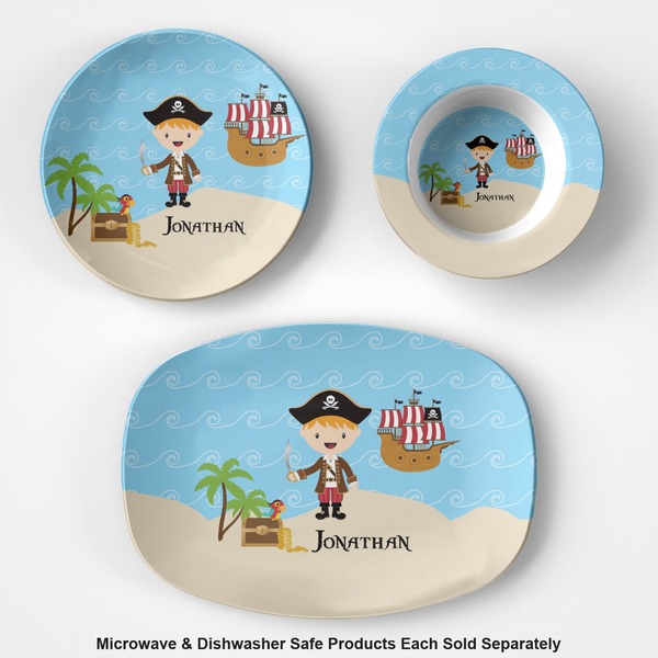 Pirate Scene Microwave & Dishwasher Safe CP Plastic Dishware - Group
