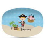 Pirate Scene Plastic Platter - Microwave & Oven Safe Composite Polymer (Personalized)