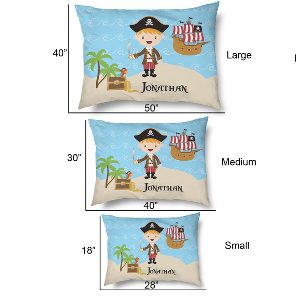 Pirate Scene Outdoor Dog Beds - SIZE CHART
