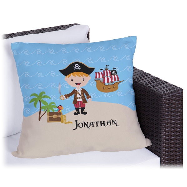 Custom Pirate Scene Outdoor Pillow - 20" (Personalized)