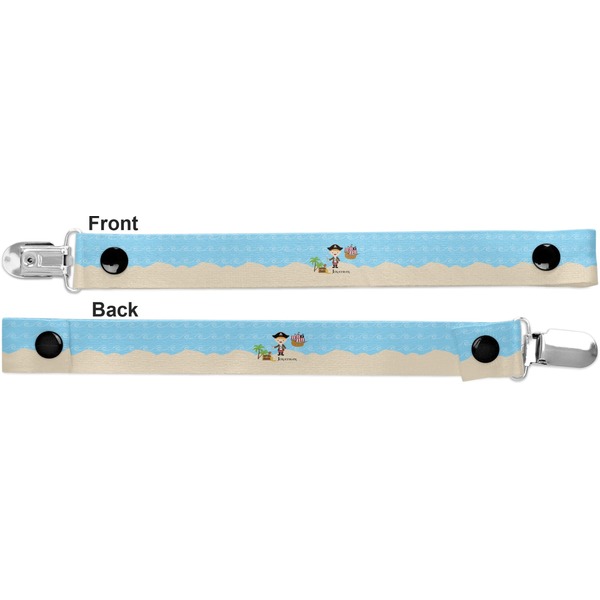 Pirate Scene Pacifier Clip - Front and Back