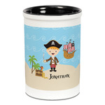 Pirate Scene Ceramic Pencil Holders - Black