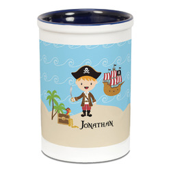 Pirate Scene Ceramic Pencil Holders - Blue