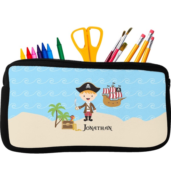Custom Pirate Scene Neoprene Pencil Case (Personalized)