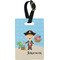 Pirate Scene Plastic Luggage Tag - Rectangular w/ Name or Text