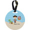 Pirate Scene Plastic Luggage Tag - Round (Personalized)