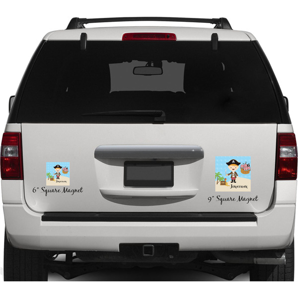 Pirate Scene Personalized Square Car Magnets on Ford Explorer