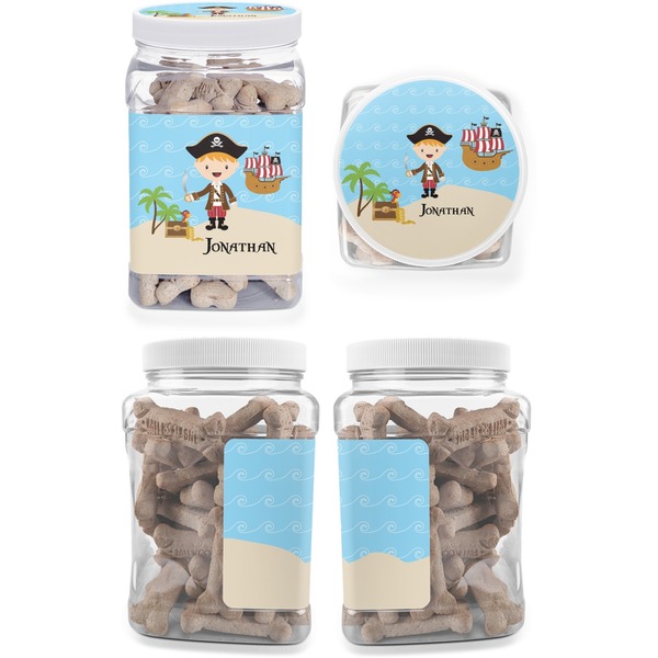 Pirate Scene Pet Treat Jar - Multiple Angles