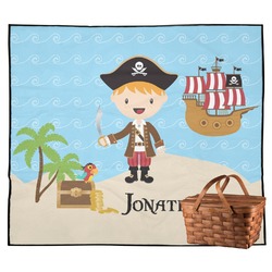 Pirate Scene Outdoor Picnic Blanket (Personalized)