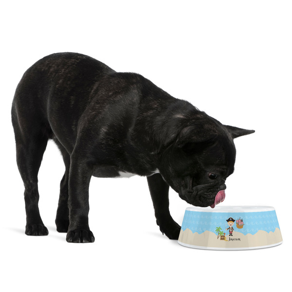 Pirate Scene Plastic Pet Bowls - Medium - LIFESTYLE