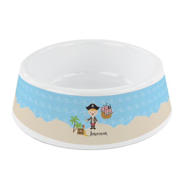 Custom Pirate Scene Plastic Dog Bowl - Small (Personalized)
