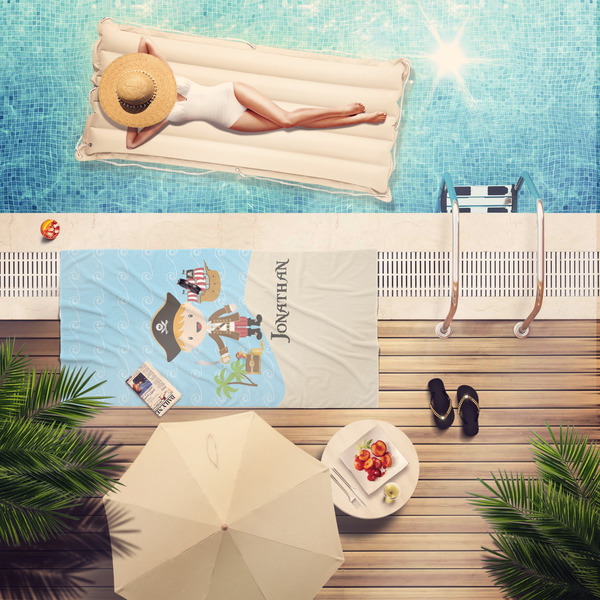 Pirate Scene Pool Towel Lifestyle