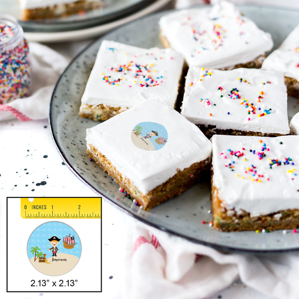 Pirate Scene Printed Icing Circle - Small - In Context