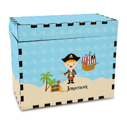Pirate Scene Wood Recipe Box - Full Color Print (Personalized)