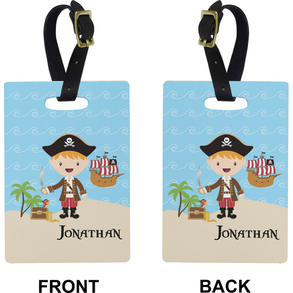 Personalized Pirate Rectangle Luggage Tag (Front + Back)