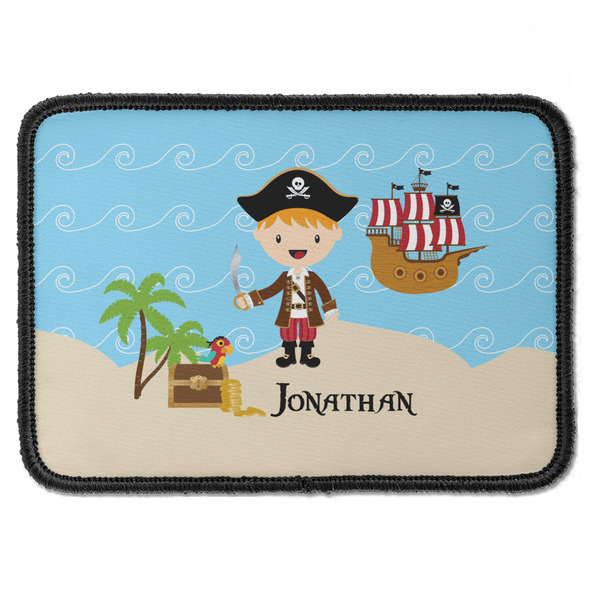 Custom Pirate Scene Iron On Rectangle Patch w/ Name or Text