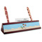 Pirate Scene Red Mahogany Nameplates with Business Card Holder - Angle