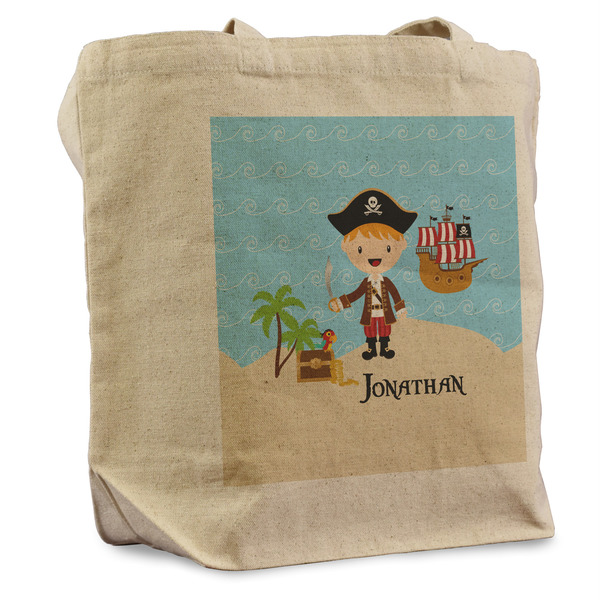 Custom Pirate Scene Reusable Cotton Grocery Bag (Personalized)