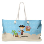 Pirate Scene Large Tote Bag with Rope Handles (Personalized)