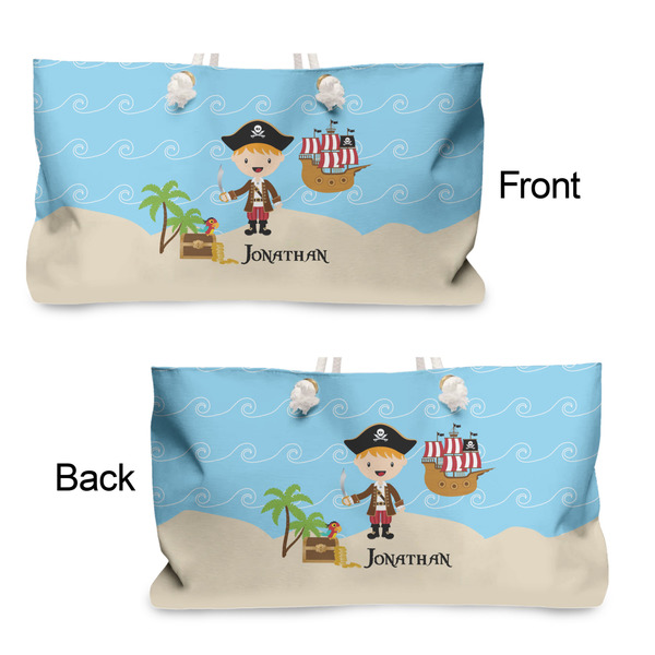 Pirate Scene Large Rope Tote - From & Back View