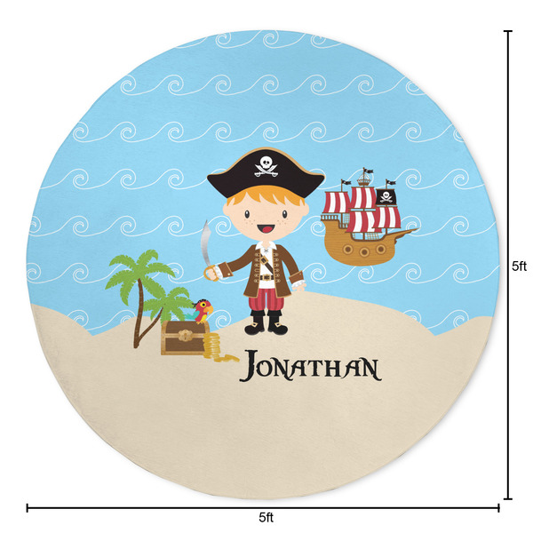Pirate Scene Round Area Rug - Size