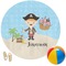 Pirate Scene Round Beach Towel (Personalized)