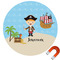 Pirate Scene Round Car Magnet - 10" (Personalized)