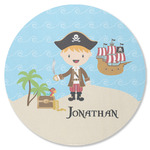 Pirate Scene Round Rubber Backed Coaster (Personalized)