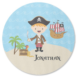 Pirate Scene Round Rubber Backed Coaster (Personalized)