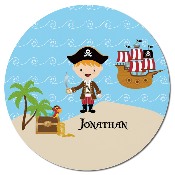 Pirate Scene Round Fridge Magnet - FRONT