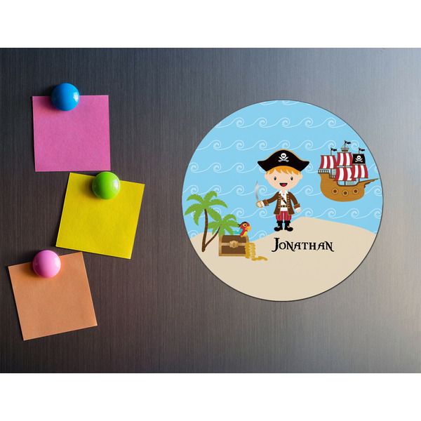 Pirate Scene Round Fridge Magnet - LIFESTYLE