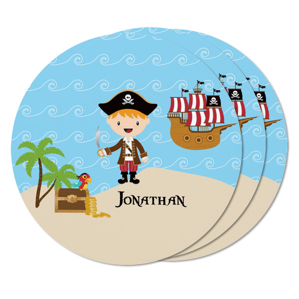 Pirate Scene Round Fridge Magnet - THREE