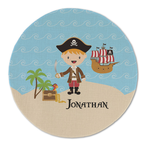 Pirate Scene Round Linen Placemats - FRONT (Single Sided)