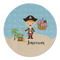 Pirate Scene Round Linen Placemats - FRONT (Single Sided)