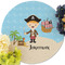 Pirate Scene Round Linen Placemats - Front (w flowers)