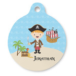Pirate Scene Round Pet ID Tag - Large (Personalized)