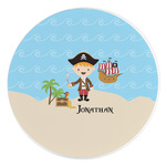 Pirate Scene Round Stone Trivet (Personalized)