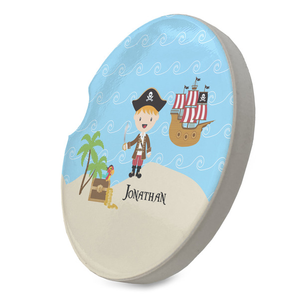 Pirate Scene Sandstone Car Coaster - STANDING ANGLE