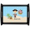 Pirate Scene Black Wooden Tray - Large (Personalized)