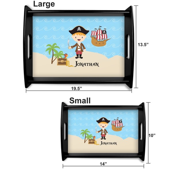 Pirate Scene Serving Tray Black Sizes