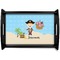Pirate Scene Black Wooden Tray - Small (Personalized)