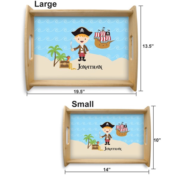 Pirate Scene Serving Tray Wood Sizes