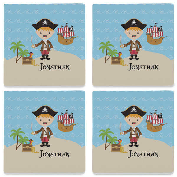 Pirate Scene Set of 4 Sandstone Coasters - See All 4 View