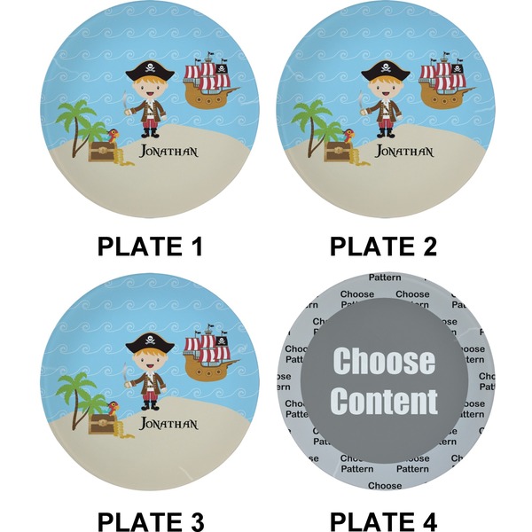 Personalized Pirate Set of Appetizer / Dessert Plates (Approval)