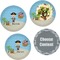 Pirate Scene Set of 4 Glass Lunch / Dinner Plate 10" (Personalized)