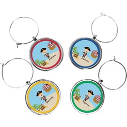 Pirate Scene Wine Charms (Set of 4) (Personalized)
